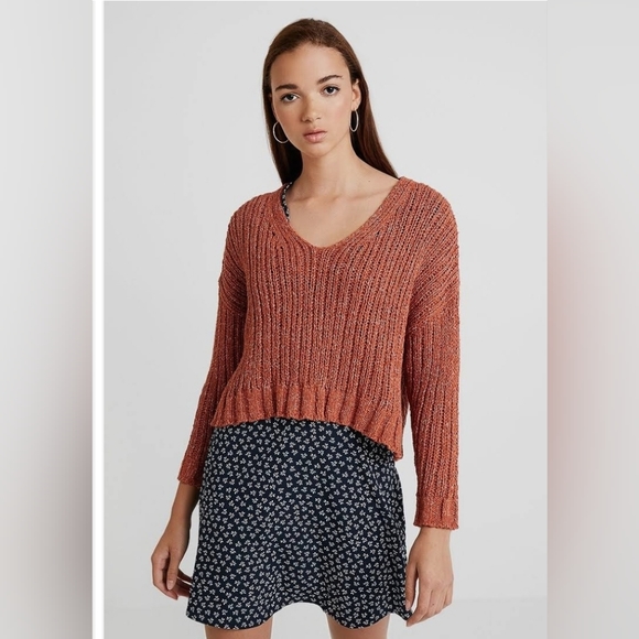 🏷🆕️ Cotton On Cropped Open Knit Pullover  sweater- Arabian Spice - L - Picture 2 of 15